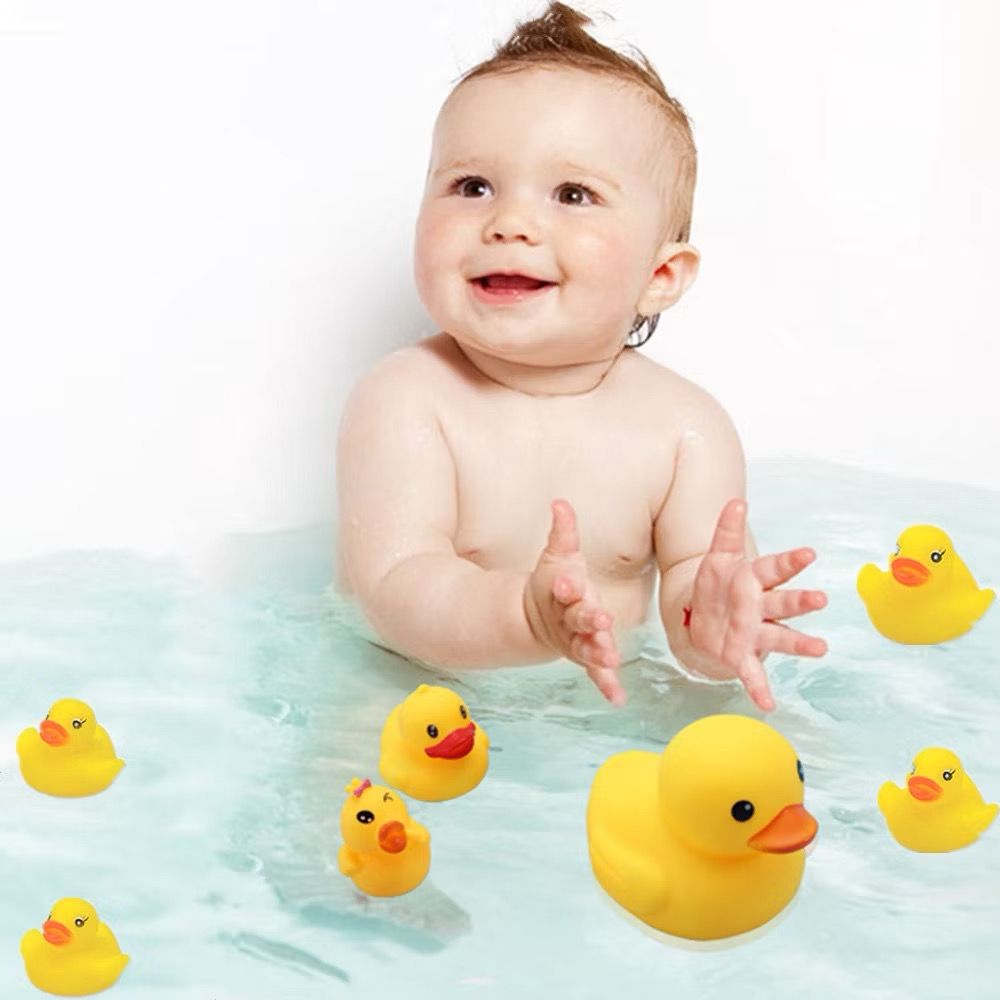 Mainan Mandi Bayi Anak Bebek  Karet Bunyi Mengapung Aman Digigit — 10