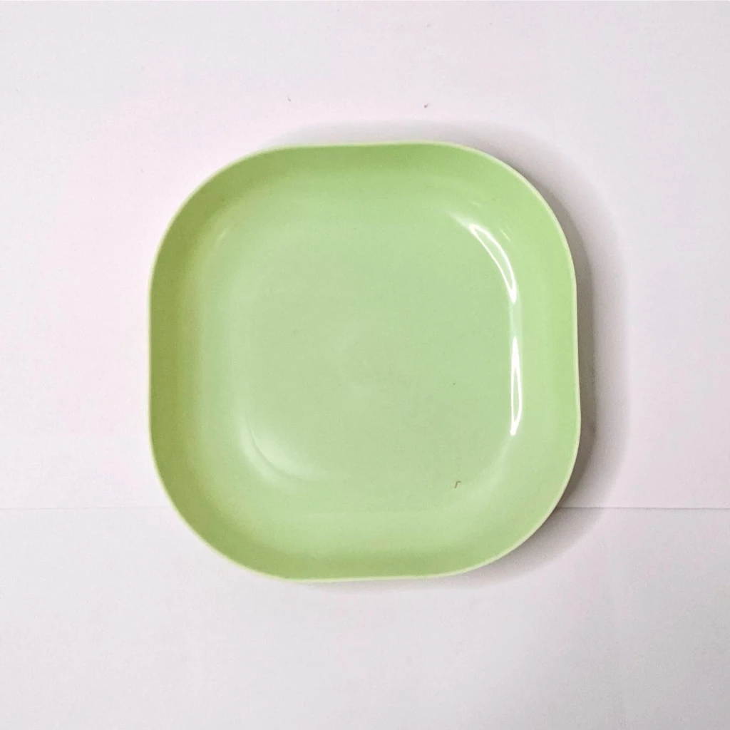 Piring Saji Snack Jerami Persegi Square Wheat Straw Anti Slip 13x13x2cm — 9