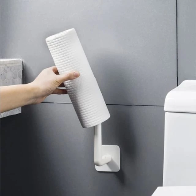 Holder Hook Gantungan Tisu Gulung Tempel Dinding Model PVC Tanpa Paku — 7