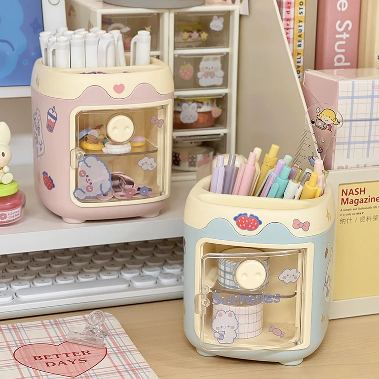 Organizer Meja Laci 2 Tingkat Penyimpanan Stationery Alat Tulis — 2