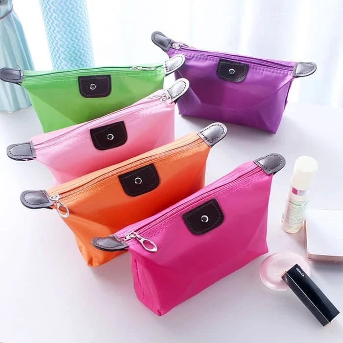 Mini Pouch Make Up Tas Kosmetik Polos Simple Wanita Travel Anti Air — 4