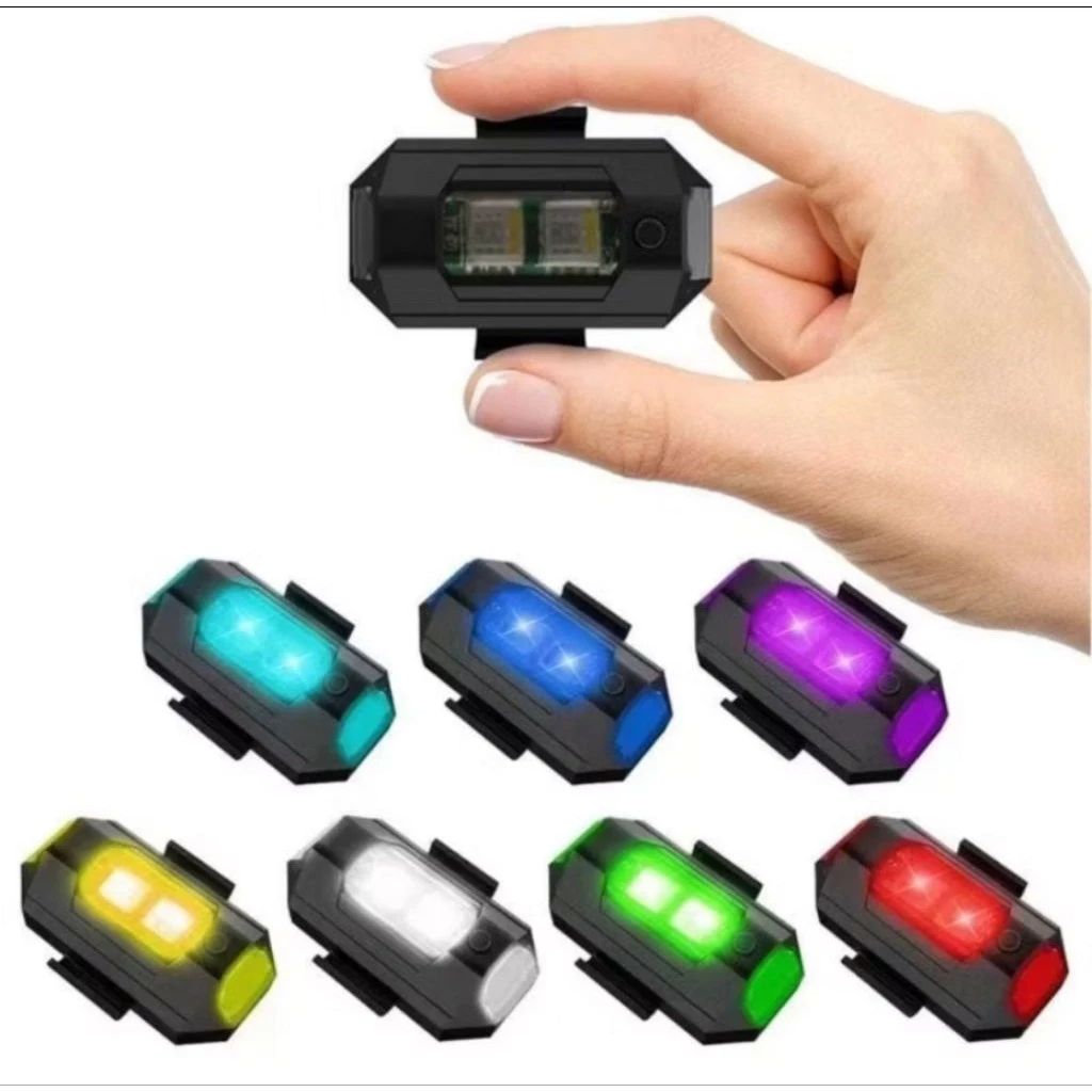 Lampu Peringatan LED Kedip Sepeda Motor Mobil USB Model Pesawat — 7