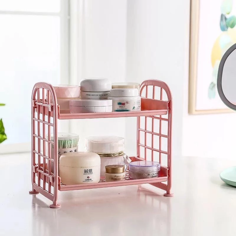Rak Plastik Mini 2 Susun Multifungsi Bumbu Dapur Kosmetik Make Up — 4