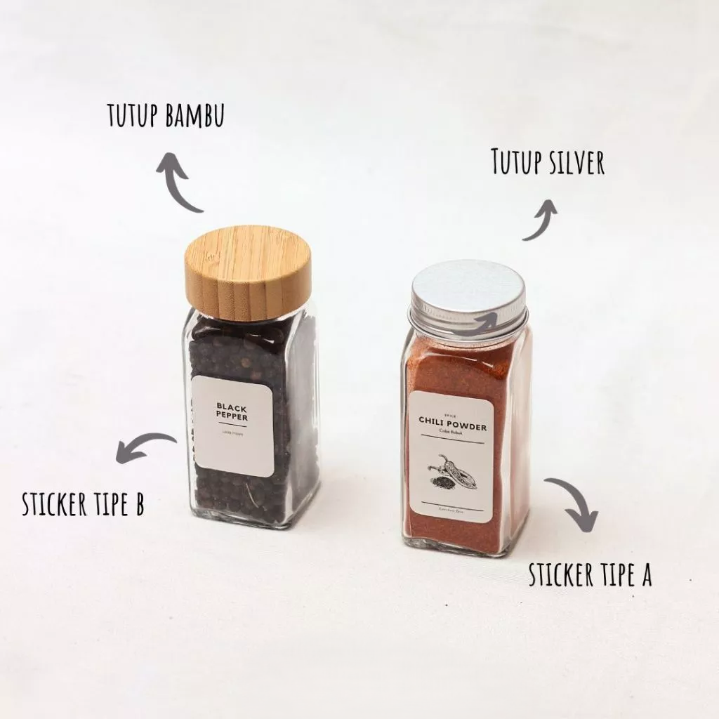 Botol Kaca Tabur Bumbu Garam Merica Lada Cabe Rempah (Spices Jar) — 6