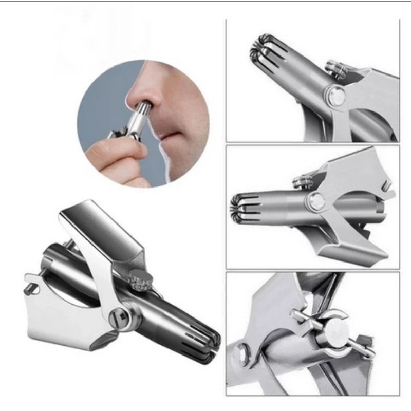Pemangkas Alat Cukur Bulu  Rambut Hidung Otomatis Stainless Steel — 4