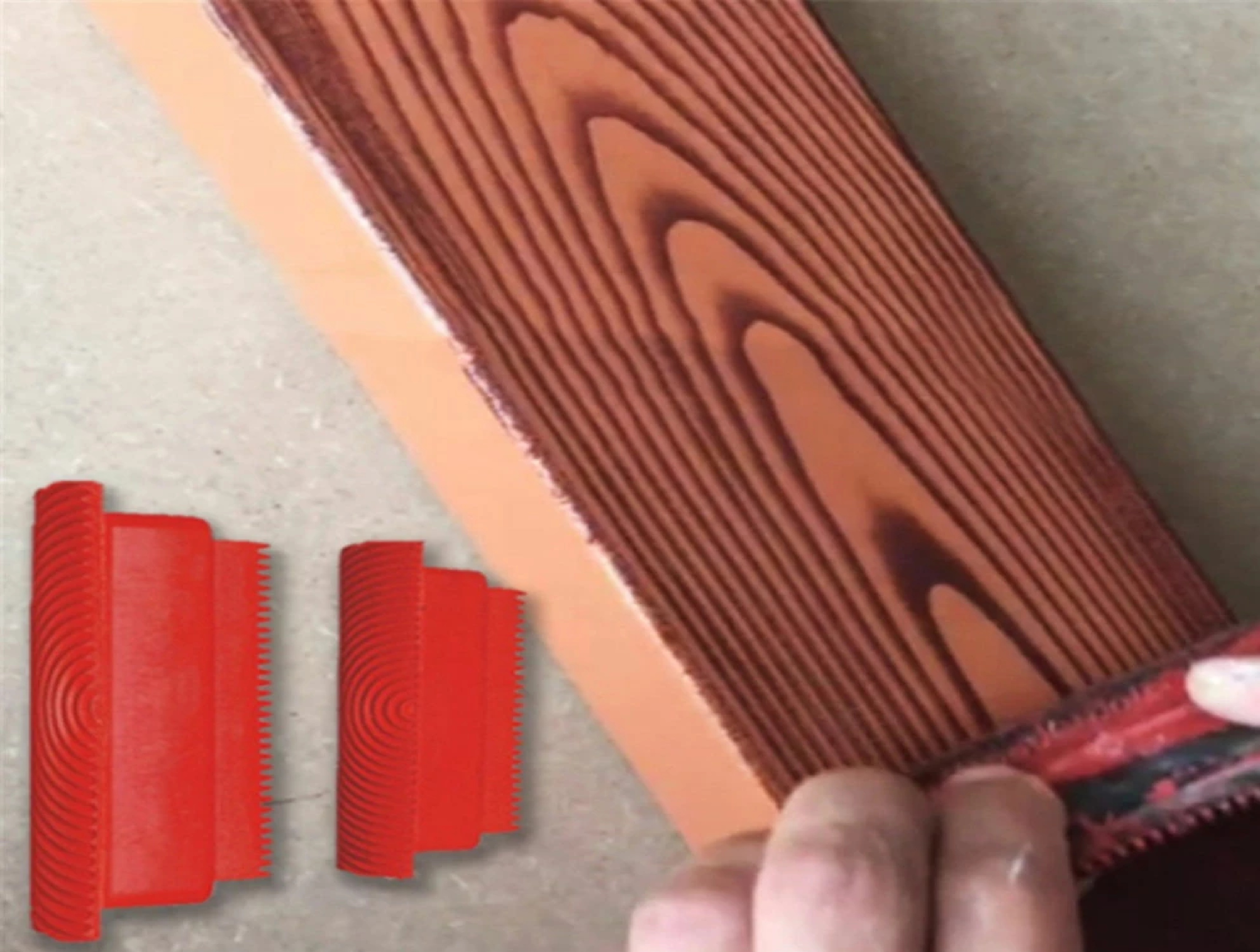 Alat Pembuat Motif Kayu Pattern Wood Graining Rubber Kuas Karet — 9