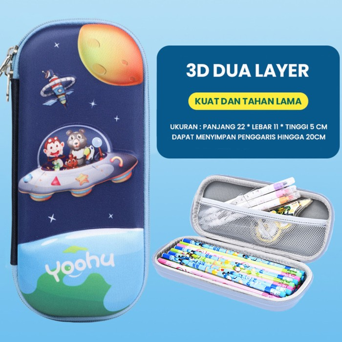 Kotak Pensil 3d Timbul Karakter Astronout / Tempat Alat Tulis — 4
