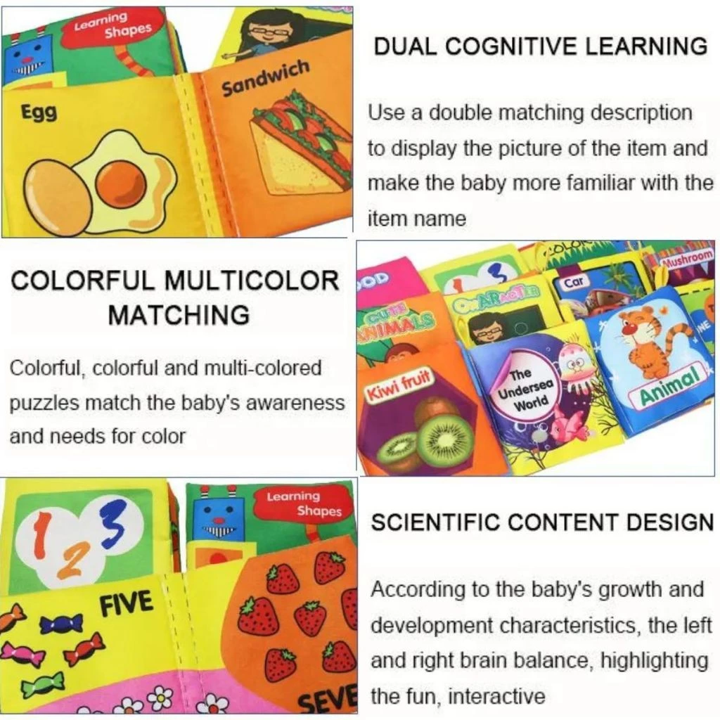 Buku Kain Edukasi Anak Mainan Bayi Belajar Membaca Cerita Gambar — 3