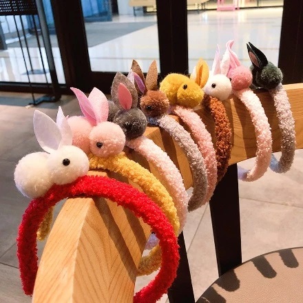 Bando Kelinci Bulu Aksesoris Lucu Cute Hiasan Rambut Fashion Korea — 10