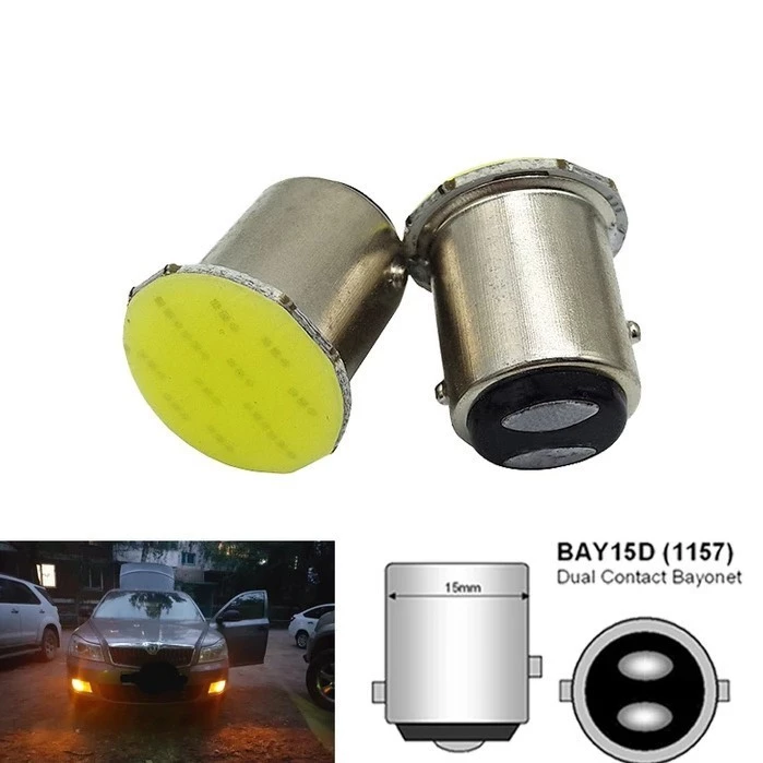 Lampu LED Rem Motor Mobil Bayonet 2 Kaki COB Plasma Ceper Merah 12V — 3