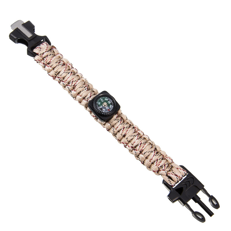 Gelang Survival Paracord Outdoor dengan Peluit dan Flint Fire Starter — 6