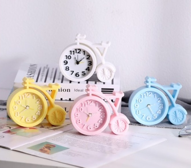 Jam Meja Model Sepeda LED Alarm Desain Unik Aesthetic Dekorasi Kamar — 3