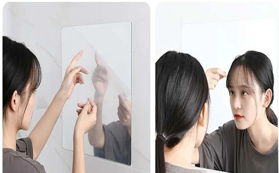 Stiker Cermin Tempel Dekorasi Dinding Persegi 30x30cm Room Decor Simple — 9