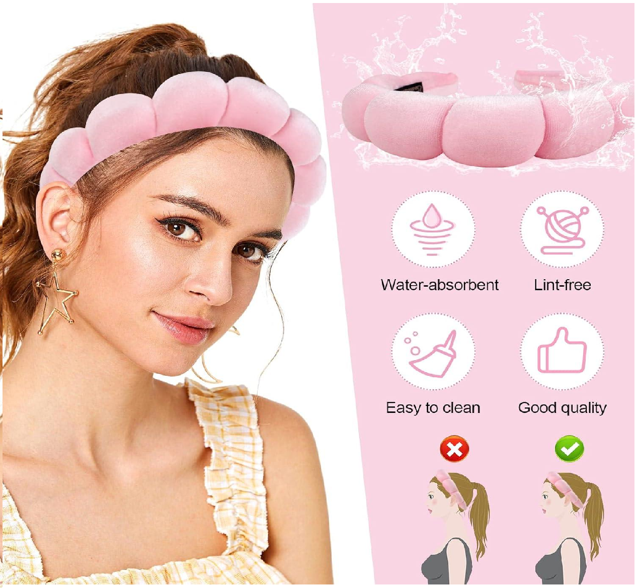 Bando Shell Busa Jumbo Fluffy Empuk Polos Bandana Cloud Style Gaya Korea — 9
