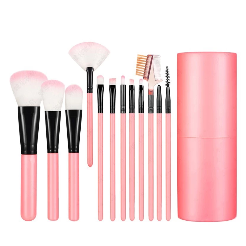 Set Alat Rias Wajah Kuas 12 In 1 Tabung Make Up Tools Brush Isi 12 Pcs — 9