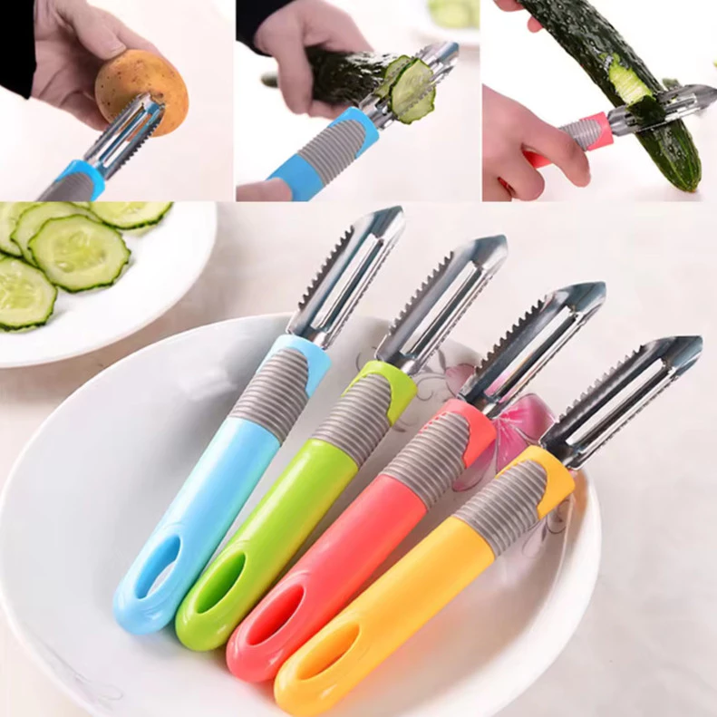 Pisau Kupas Buah Sayur Sisik Ikan Anti Slip Peeler Knife Stainless — 5