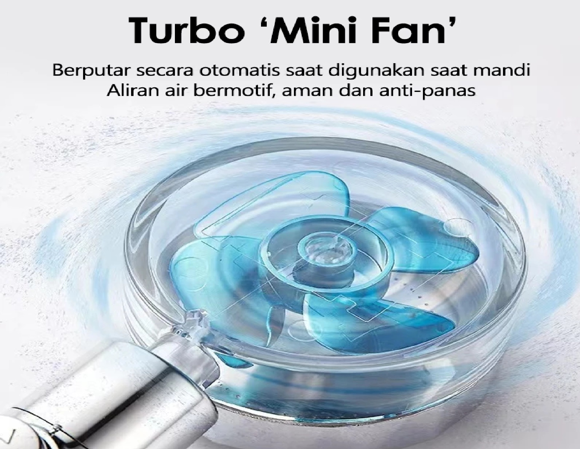 Kepala Jet Shower Kipas 360 Derajat On Off Turbo Fan Filter — 5