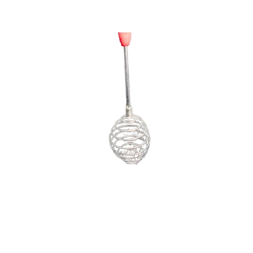 Alat Pengocok Telur Jamu Adonan Spiral Gagang Merah Stainless Steel — 5