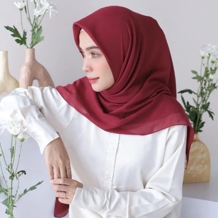 Hijab Bella Square Polos Premium Segi Empat — 6