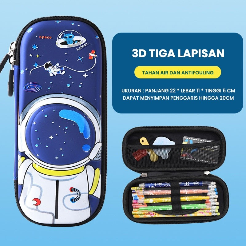 Kotak Pensil 3d Timbul Karakter Astronout / Tempat Alat Tulis — 10