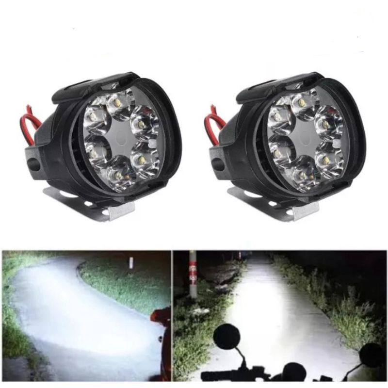 Lampu Tembak Sorot Spion Motor LED Spotlight Bulat Waterproof — 4