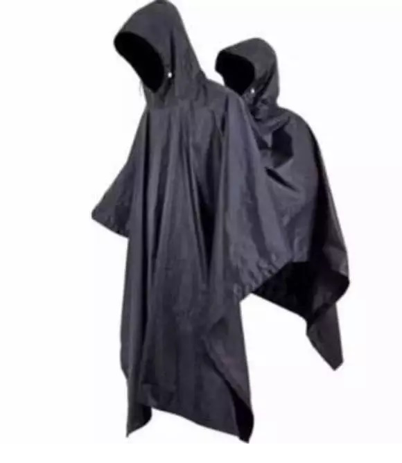 Jas Hujan Terusan Pasangan Double Poncho Raincoat Karet PVC — 8
