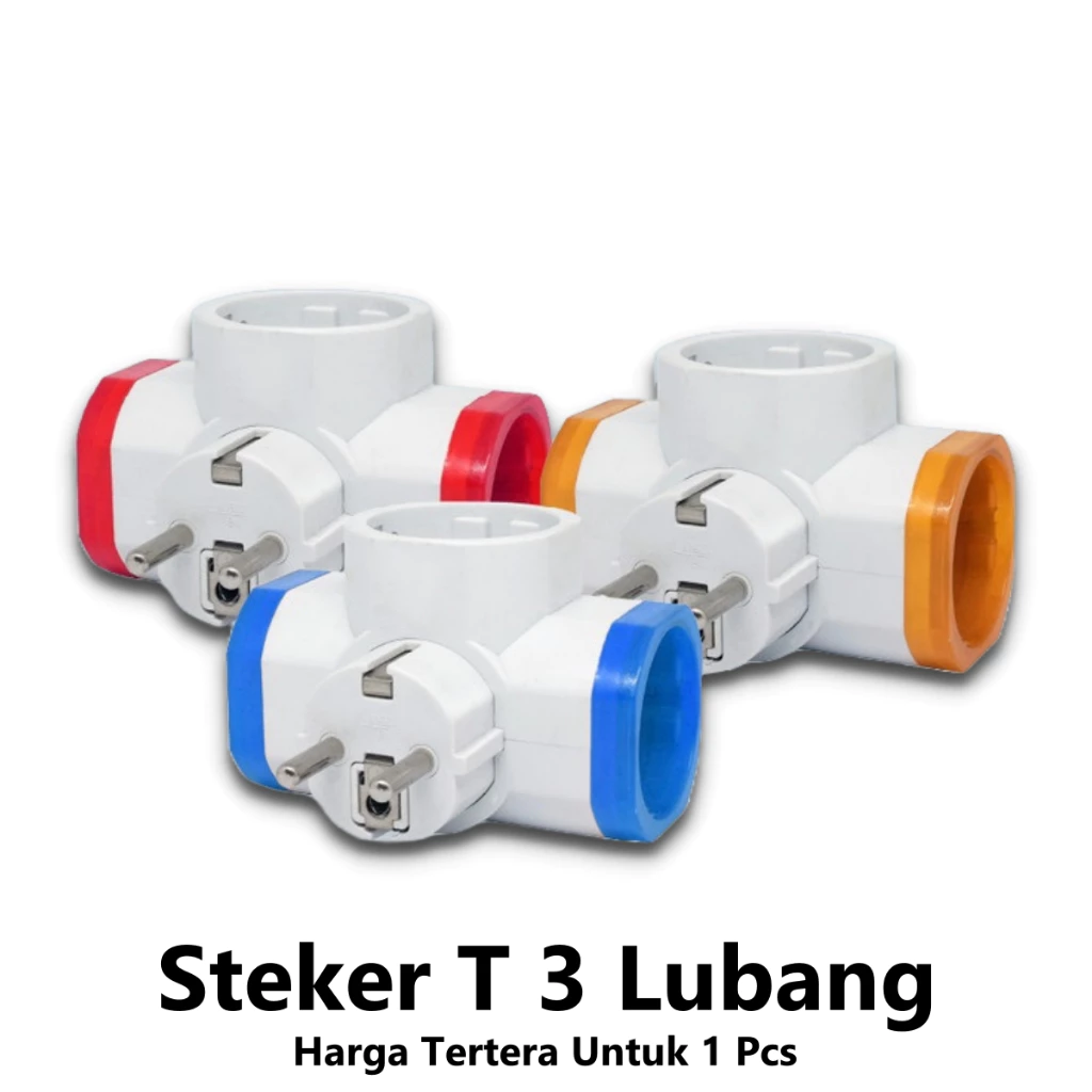 Steker Multi Colokan T-Arde 3 Arah dengan Saklar Neon — 6