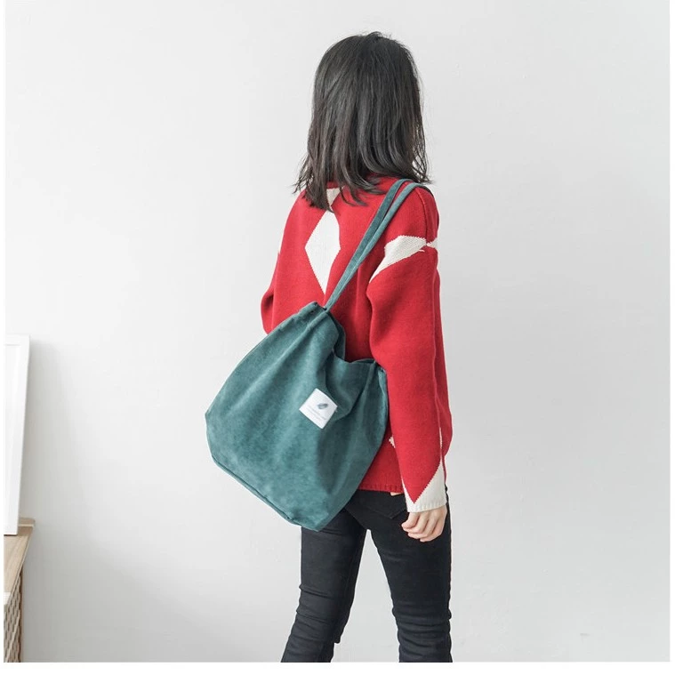 Totebag Fashion Wanita Bahan Corduroy Korea Style Canvas Sling Bag — 4