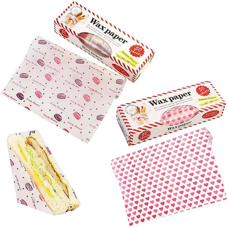 Alas Nasi Bento Kertas Pembungkus Makanan Roti Sandwich Burger Dessert — 5