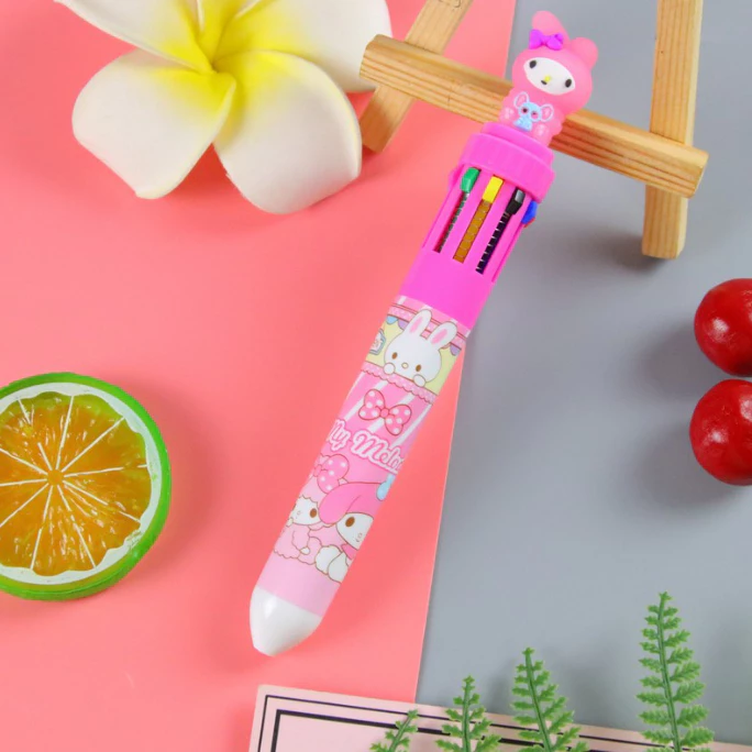 Pena Gel Pulpen Ballpoint Tinta 10 Warna Warni Motif Karakter Lucu — 7