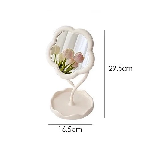 Cermin Make Up Dekorasi Kamar Aesthetic Bentuk Bunga Stand Mirror — 5