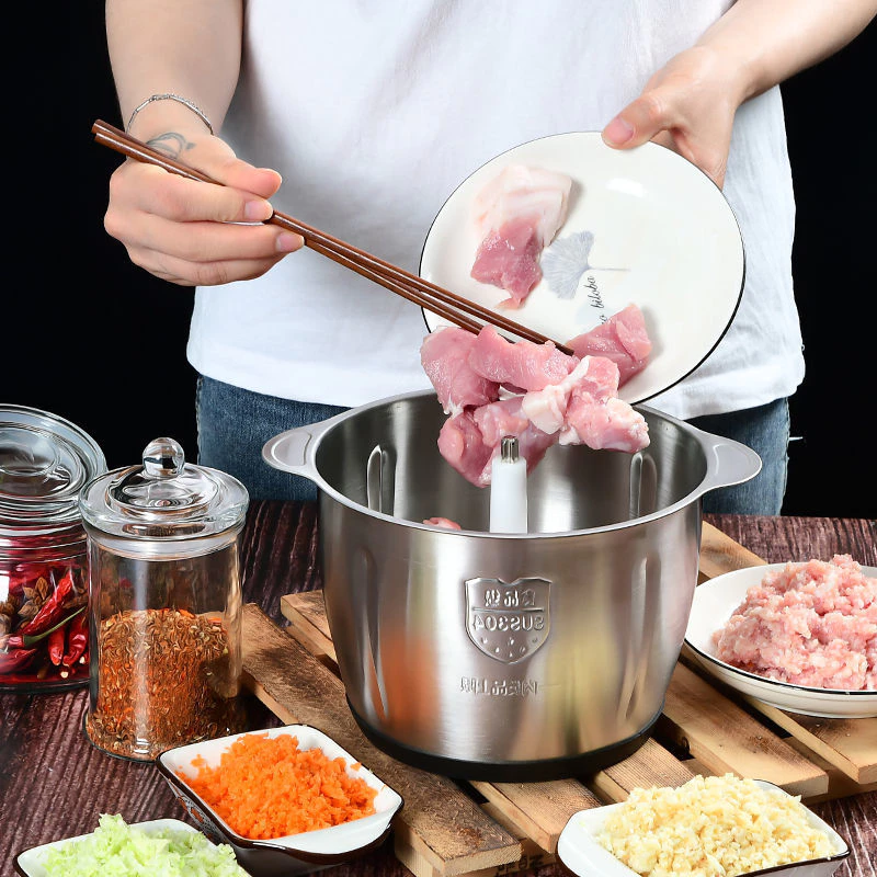 Chopper Daging Sayuran Buah 2in1 Blender Serbaguna 4 Mata Pisau — 5