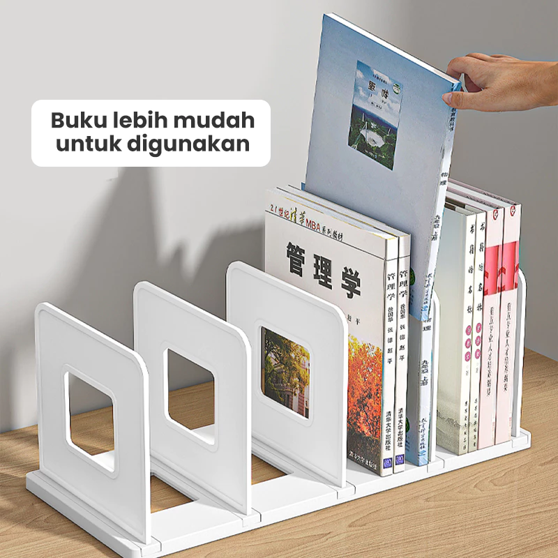 Rak Buku Penyanggah Meja Multifungsi Organizer File dan Penyimpanan — 4