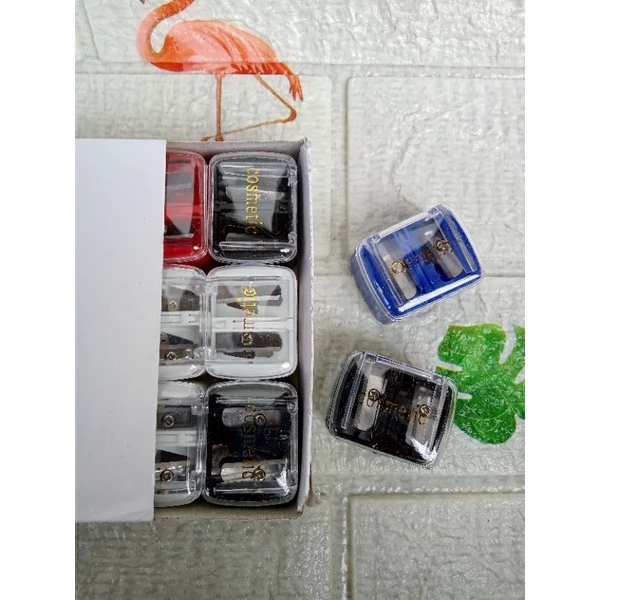 Serutan Pensil Alis 2 in 1 Rautan 2 Lubang Tajam Alat Kosmetik — 2