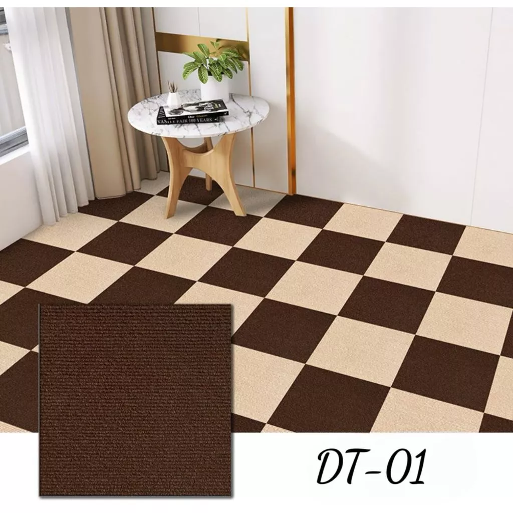 Karpet Puzzle Polyester Polos Alas Lantai Kantor Rumah Hotel Nyaman — 8