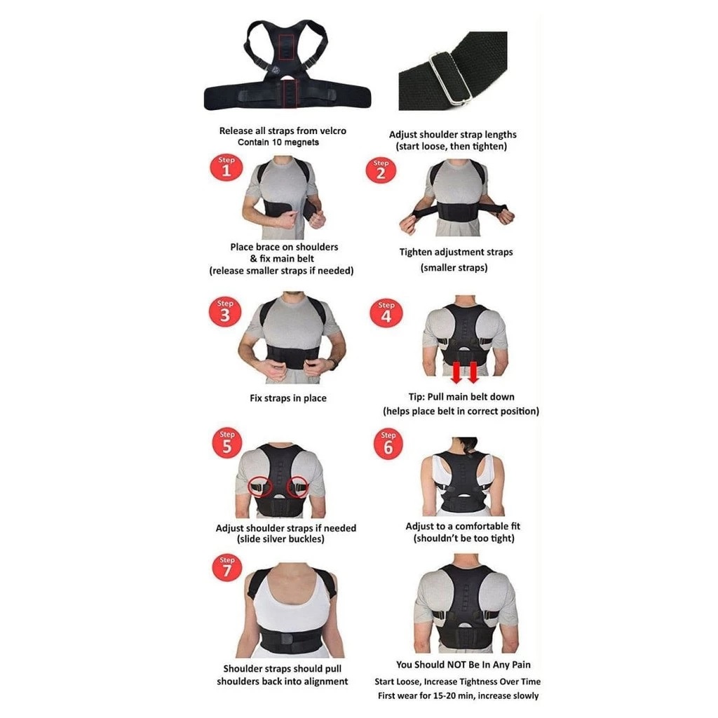 Alat Terapi Postur Korset Penyangga Tulang Punggung Badan Shoulder Back — 4