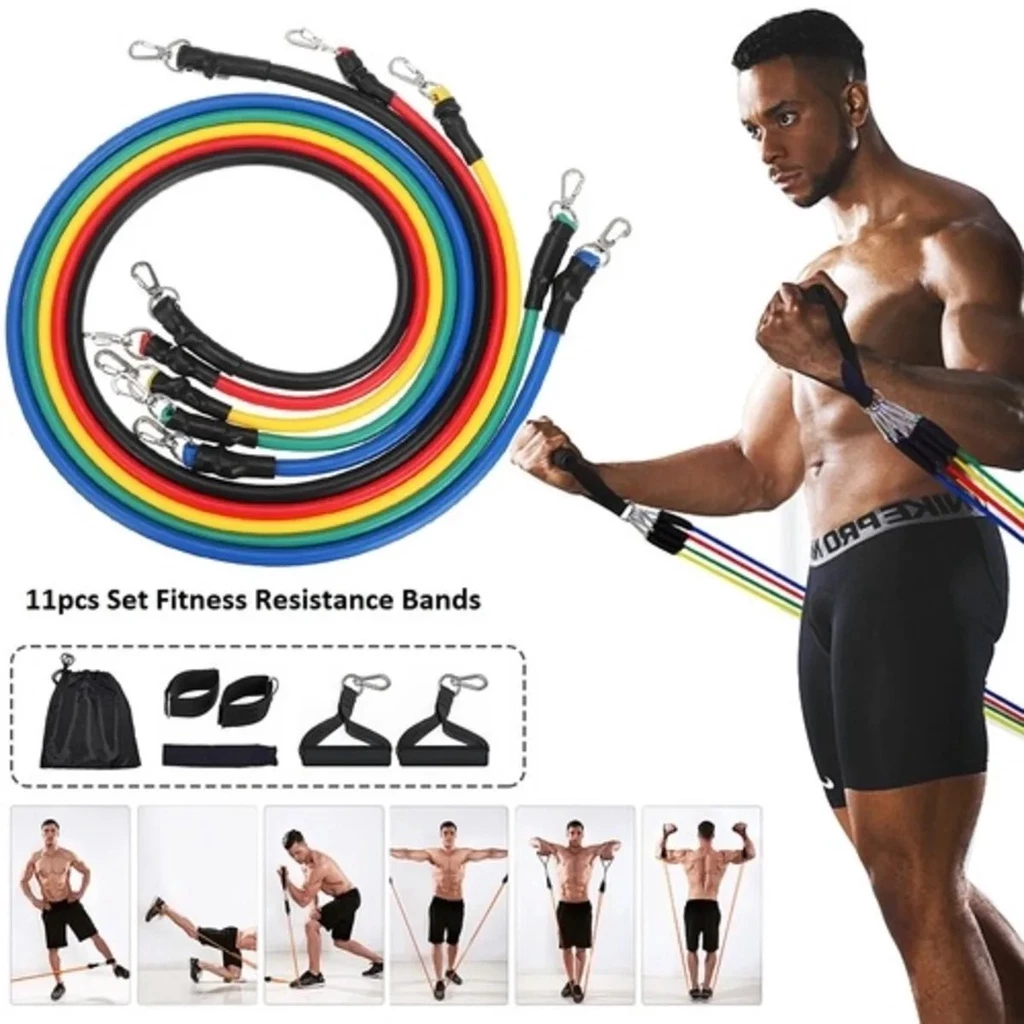 Alat Latihan Pilates, Yoga, dan Gym Resistance Bands 11in1 — 7