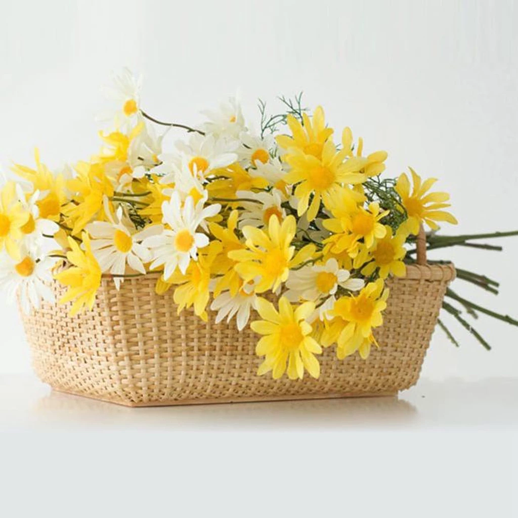 Buket Bunga Daisy Blossom Replika Plastik Besi Tanaman Hias — 4