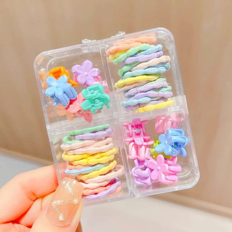 Set Box Ikat Rambut Aksesoris Jepitan Anak Lucu Cute Mix Warna Warni — 8