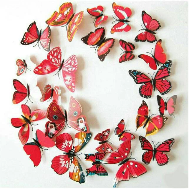 Stiker Dinding Kupu Kupu Wall Sticker Butterfly 3D Dekorasi PVC tape — 5