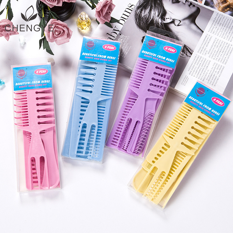 Sisir Rambut Styling Salon Hair Comb Set Serbaguna 8 Pcs — 6