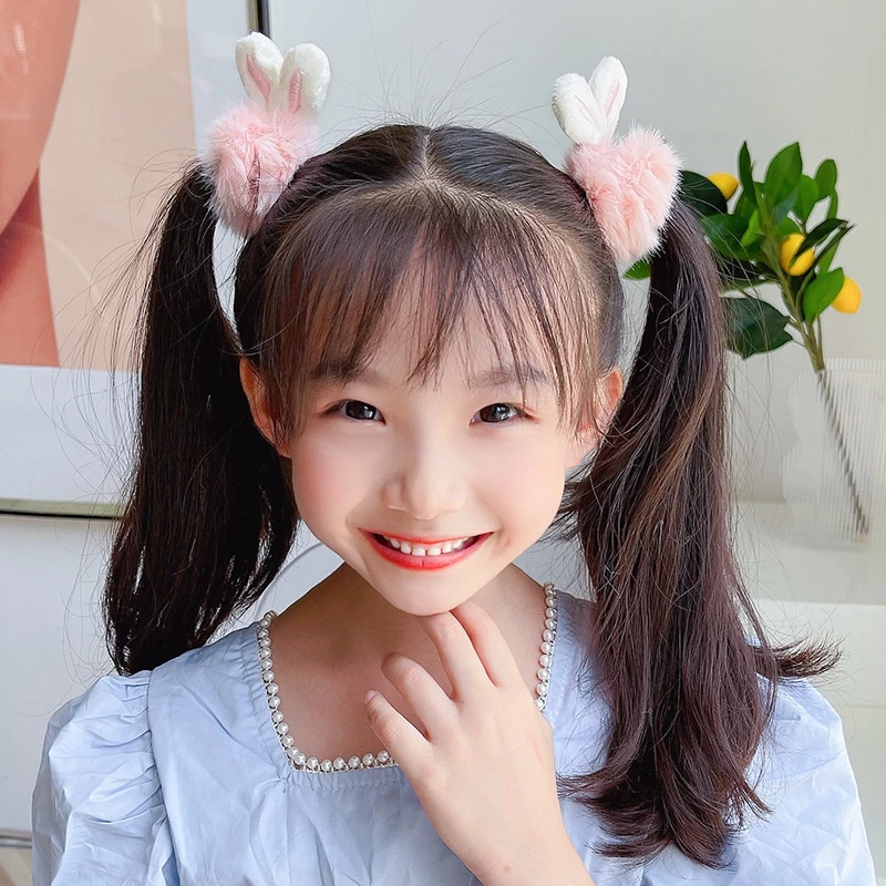 Ikat Rambut Anak Perempuan Telinga Kelinci Rabbit Bulu Halus Aesthetic — 6