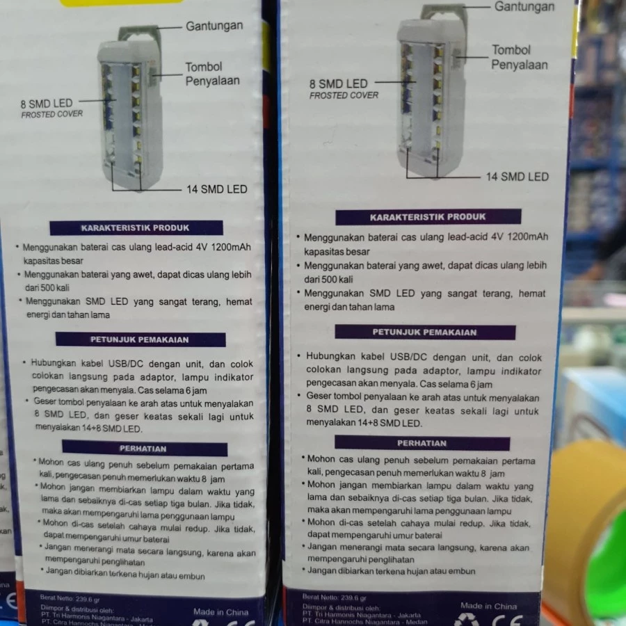 Lampu Darurat Emergency Cas Ulang Surya LED Rechargeable — 7