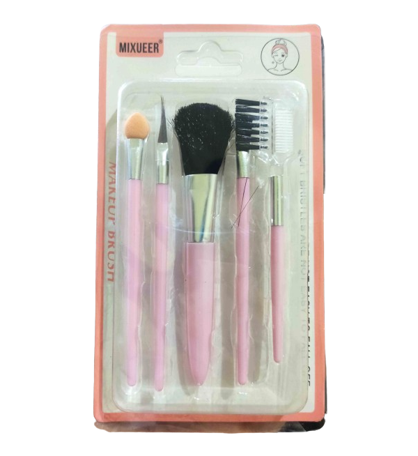 Kuas Alat kosmetik Brush Makeup Mini Set 5 Pcs Praktis Travel Portable — 3