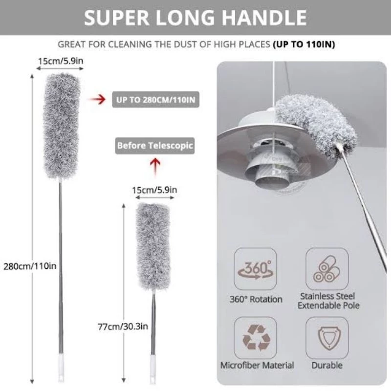 Kemoceng Adjustable Bulu Microfiber Bersihkan Dengan Mudah — 6