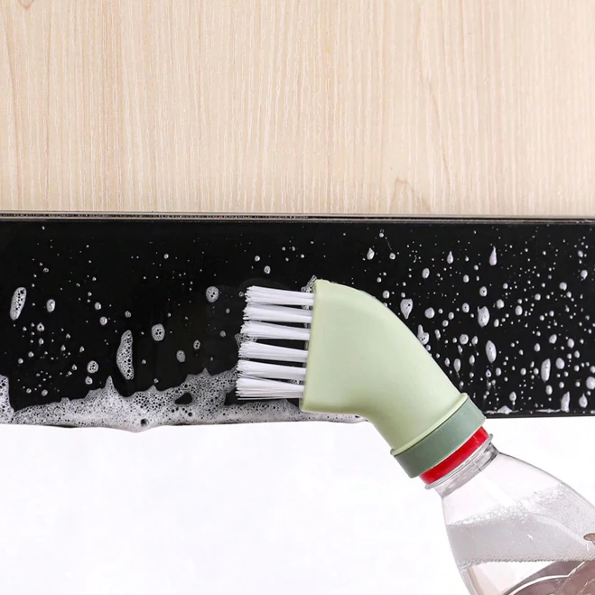 Sikat Cuci Mini Sela Sudut Kamar Mandi Hemat Tenaga Desain Botol Air — 3