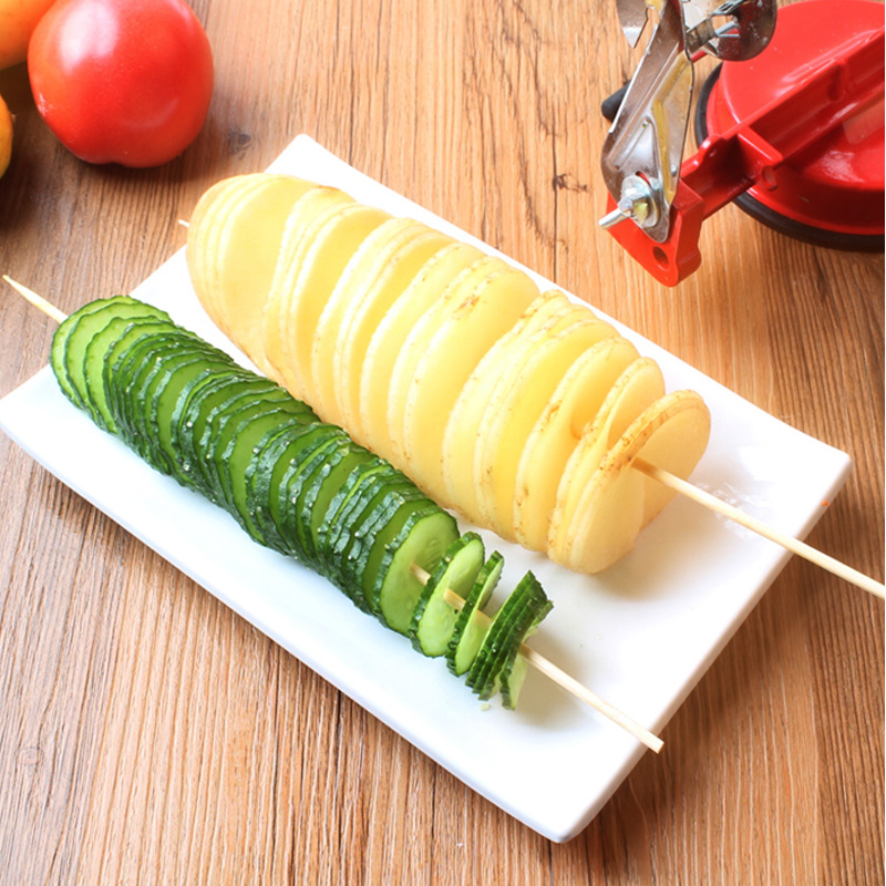 Alat Pemotong Kentang Spiral Stainless dengan Pisau Tahan Karat — 6